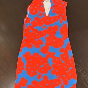 MAHI GOLD Vivid Red and Blue Mini Dress